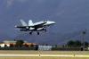 CPL. MICHEL LEVESQUE - CP
A Canadian Forces CF-18 fighter-bomber touches down at Aviano Air Base in Italy following a mission over Bosnia-Herzegovina on March 23, 1999.