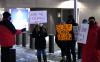 Justin Tang - THE CANADIAN PRESS
Counter-protesters outside an Ottawa police station on Feb. 3, 2022 hold signs protesting the police response to a demonstration against COVID-19 restrictions that continues to gridlock streets in the downtown core.