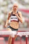 Cameron Spencer - GETTY IMAGES
Sage Watson of Team Canada competes in the opening heat of the women's 400-metre hurdles at the Tokyo Olympics on Saturday.