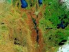 Flooding along the Red River on both sides of the Manitoba and Minnesota border is seen in false colour as observed by the Terra satellite in a May 10, 2022, handout image. THE CANADIAN PRESS/HO-NASA Earth Observatory, Lauren Dauphin, *MANDATORY CREDIT*