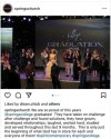 Graduates appear on stage without masks in a social-media post from Spring Church.(Instagram/Twitter)