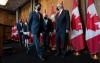 Adrian Wyld - THE CANADIAN PRESS
Prime Minister Justin Trudeau leaves a news conference with Public Safety Minister Marco Mendicino, Deputy Prime Minister and Finance Minister Chrystia Freeland, Justice Minister and Attorney General of Canada David Lametti and President of the Queen’s Privy Council for Canada and Emergency Preparedness Minister Bill Blair, Monday, Feb. 21, 2022 in Ottawa.