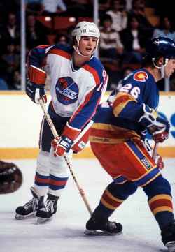 Hawerchuk in a game against the Colorado Rockies in his first NHL season. (Ken Gigliotti / Winnipeg Free Press files)