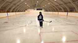 JOE BRYKSA / WINNIPEG FREE PRESS Rayan Sprott hits the ice in Minto, Man.