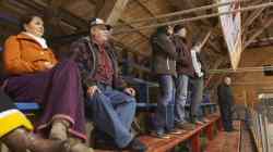 JOE BRYKSA / WINNIPEG FREE PRESS Fans watch hockey in Foxwarren, Manitoba