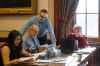 MIKE DEAL / WINNIPEG FREE PRESS

Winnipeg Free Press reporters Jessica Botelho-Urbanski, Larry Kusch, Dan Lett and Graham Bruce read and discuss the 2019 provincial budget documents during the media lockup prior to the tabling of the budget in the Manitoba Legislative Chamber on March 7.