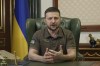 In this image from video provided by the Ukrainian Presidential Press Office, Ukrainian President Volodymyr Zelenskyy speaks from Kyiv, Ukraine, Tuesday, May 10, 2022. (Ukrainian Presidential Press Office via AP)