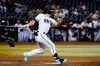 Arizona Diamondbacks' Cooper Hummel watches his double that drove in the winning run against the Atlanta Braves during the 10th inning of a baseball game Tuesday, May 31, 2022, in Phoenix. The Diamondbacks won 8-7. (AP Photo/Ross D. Franklin)
