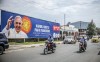 People drive past a banner welcoming Pope Francis to Goma, Democratic Republic of Congo, Friday June 10, 2022. Plans continue to move forward for Pope Francis’ visit to Canada even as the pontiff cancels a planned trip to Africa on doctors’ orders. THE CANADIAN PRESS/AP-Moses Sawasawa