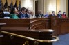 From left to right, Rep. Stephanie Murphy, D-Fla., Rep. Pete Aguilar, D-Calif., Rep. Adam Schiff, D-Calif., Rep. Zoe Lofgren, D-Calif., Chairman Bennie Thompson, D-Miss., Vice Chair Liz Cheney, R-Wyo., Rep. Adam Kinzinger, R-Ill., Rep. Jamie Raskin, D-Md., and Rep. Elaine Luria, D-Va., are seated as the House select committee investigating the Jan. 6 attack on the U.S. Capitol holds its first public hearing to reveal the findings of a year-long investigation, at the Capitol in Washington, Thursday, June 9, 2022. (AP Photo/Andrew Harnik)