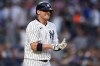 New York Yankees' Josh Donaldson reacts after flying out to end the third inning of the team's baseball game against the Chicago Cubs on Friday, June 10, 2022, in New York. (AP Photo/Frank Franklin II)