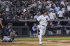 New York Yankees' Kyle Higashioka watches his three-run homer in the fifth inning of the team's baseball game against the Tampa Bay Rays, Wednesday, June 15, 2022, in New York. (AP Photo/Bebeto Matthews)