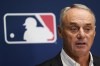 Major League Baseball Commissioner Rob Manfred speaks to reporters following an owners' meeting at MLB headquarters in New York, Thursday, June 16, 2022. (AP Photo/Seth Wenig)
