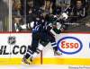 John Woods / Winnipeg Free Press
Winnipeg Jets forward Evander Kane takes out Minnesota Wild forward Nick Johnson during third-period action Tuesday.
