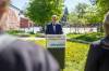 MIKE DEAL / WINNIPEG FREE PRESS
Mayoral candidate Scott Gillingham makes a campaign announcement near the Magnus Eliason Recreation Centre Wednesday.