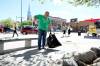 Longtime Osborne Village resident Gordon will sometimes spend several hours a day walking up and down the residential streets cleaning them up. (Ruth Bonneville / Winnipeg Free Press)