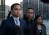 JESSICA LEE / WINNIPEG FREE PRESS FILES
Eduardo Balaquit's son Edward Balaquit, with his brother Erwin and mother Illuminada, speaks outside the law courts following Kyle Pietz's manslaughter conviction.