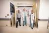 RUTH BONNEVILLE / WINNIPEG FREE PRESS
Health Sciences Centre Radiologists Dr. Jai Shankar, Dr. Gordon Kulbisky and Dr. Alessandra Cassano-Bailey finally get to celebrate the opening of The Paul Albrechtsen Intervetional Radiology Suites after being delayed for two years due to the COVID 19 pandemic.