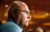 Barry Trotz of the New York Islanders speaks with the media during a news conference for the NHL Awards, Tuesday, June 18, 2019, in Las Vegas. (AP Photo/John Locher)