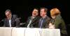 Free Press journalists Dan Lett (from left), Niigaan Sinclair and Tom Brodbeck, and Mary Agnes Welch of Probe Research take part in a panel discussion.