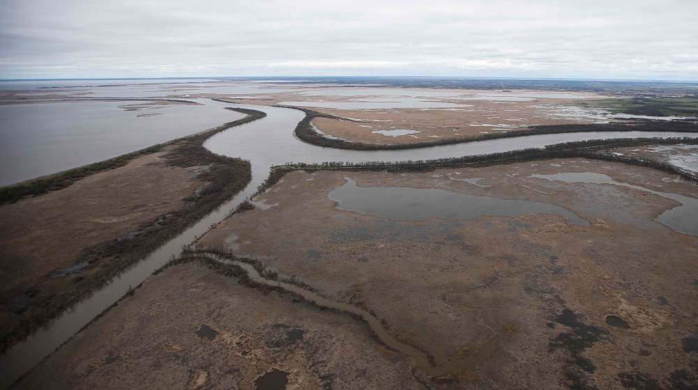 Netley Creek and The Red River enter Lake Winnipeg just north of Winnipeg. (John Woods / Pool / Canadian Press)