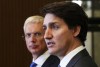 Prime Minister Justin Trudeau takes part in a joint press conference with Latvian Prime Minister Krisjanis Karins on Parliament Hill in Ottawa on Thursday, May 12, 2022. Ottawa is talking with allies about boosting a Canadian-led combat unit in Latvia as the NATO military alliance moves to reinforce its eastern front with Russia.THE CANADIAN PRESS/Sean Kilpatrick