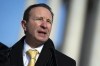 FILE - Louisiana Attorney General Jeff Landry talks to reporters outside the Supreme Court on Jan. 7, 2022, in Washington. Landry on Wednesday, June 29, 2022, warned doctors against performing abortions, despite a judge’s order blocking the state from enforcing its ban on the procedure. (AP Photo/Evan Vucci, File)