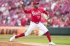 Cincinnati Reds starting pitcher Hunter Greene throws during the first inning of a baseball game against the Tampa Bay Rays, Saturday, July 9, 2022, in Cincinnati. (AP Photo/Jeff Dean)