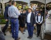 Alberta Premier Jason Kenney, centre, attends his last Premier's annual Stampede breakfast as premier in Calgary, Alta., Monday, July 11, 2022.THE CANADIAN PRESS/Jeff McIntosh