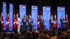 The Conservative Party of Canada has decided to hold a third debate in the contest to become its next leader. Candidates, left to right, Leslyn Lewis, Roman Baber, Jean Charest, Scott Aitchison, Patrick Brown, and Pierre Poilievre at the Conservative Party of Canada English leadership debate in Edmonton, Alta., Wednesday, May 11, 2022.THE CANADIAN PRESS/Jeff McIntosh