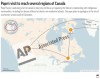 This preview of a digital embed shows the areas in Canada where Pope Francis plans to visit in late July. (AP Digital Embed)