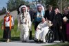 Pope Francis makes his way to the holy water to bless it as he arrives for the annual pilgrimage event in Lac Ste. Anne, Alta., on Tuesday, July 26, 2022. THE CANADIAN PRESS/Nathan Denette