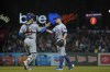 Chicago Cubs relief pitcher David Robertson (37) celebrates with catcher Willson Contreras (40) after the Cubs defeated the San Francisco Giants 4-2 in a baseball game in San Francisco, Friday, July 29, 2022. (AP Photo/Godofredo A. Vásquez)