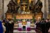 Pope Francis attends on a wheelchair the funerals for late Cardinal Angelo Sodano in St. Peter’s Basilica at The Vatican, Tuesday, May 31, 2022. (AP Photo/Andrew Medichini)