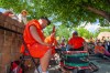 ETHAN CAIRNS / WINNIPEG FREE PRESS
Drummers at the pow-wow dance demonstration at A New Day Ceremony at The Forks in Winnipeg.