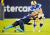 THE CANADIAN PRESS/Mark Blinch
Winnipeg Blue Bombers quarterback Zach Collaros runs the ball against Toronto Argonauts’ DaShaun Amos during the second half in Toronto, Monday.