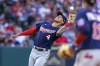 Minnesota Twins shortstop Carlos Correa catches a fly ball hit by Los Angeles Angels' Magneuris Sierra during the third inning of a baseball game in Anaheim, Calif., Saturday, Aug. 13, 2022. (AP Photo/Alex Gallardo)