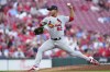 St. Louis Cardinals starting pitcher Jose Quintana (62) throws during the second inning of the team's baseball game against the Cincinnati Reds on Wednesday, Aug. 31, 2022, in Cincinnati. (AP Photo/Jeff Dean)