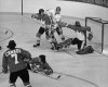 Team Canada goalie Ken Dryden and defenceman Rod Seiling combine to block a scoring attempt by Soviet defenceman Valery Vasiliev in Vancouver, Friday, Sept. 8, 1972. It's been five decades but the moments remain vividly etched in the minds of the men who were part of the eight historic hockey games between Canada and the USSR. THE CANADIAN PRESS/Peter Bregg