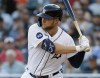 FILE - Detroit Tigers' Austin Meadows bats against the Chicago White Sox during a baseball game June 14, 2022, in Detroit. Meadows revealed on Friday, Sept. 2, 2022, he has been dealing with mental health issues along with physical ailments and will not play again this season. (AP Photo/Duane Burleson, File)