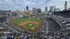 The city skyline appears over the center field wall before a baseball game between the Pirates and the Toronto Blue Jays, Saturday, Sept. 3, 2022, in Pittsburgh. THE CANADIAN PRESS/AP-Keith Srakocic