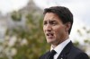 Canadian Prime Minister Justin Trudeau speaks with the Canadian media at Canada House, in London on Sunday, September 18, 2022. A video of the prime minister singing in a hotel lobby in London days before Queen Elizabeth II's funeral is circulating on social media. THE CANADIAN PRESS/Nathan Denette