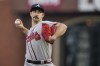 Atlanta Braves' Spencer Strider pitches against the San Francisco Giants during the first inning of a baseball game in San Francisco, Monday, Sept. 12, 2022. (AP Photo/Godofredo A. Vásquez)