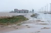 Youth hostel Paradis Bleu is surrounded by high water caused by post-tropical storm Fiona on the Les Îles-de-la-Madeleine, Que., Saturday, Sept. 24, 2022. THE CANADIAN PRESS/Nigel Quinn