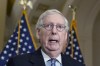 FILE - Senate Minority Leader Mitch McConnell, R-Ky., speaks during a news conference Sept. 20, 2022, in Washington. McConnell says he will “proudly support” legislation to overhaul rules for certifying presidential elections, bolstering a bipartisan effort to revise an 1800s-era law and avoid another Jan. 6 insurrection. (AP Photo/Mariam Zuhaib, File)