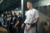 New York Yankees' Aaron Judge smiles in the dugout after hitting a solo home run, his 62nd of the season, during the first inning in the second baseball game of a doubleheader against the Texas Rangers in Arlington, Texas, Tuesday, Oct. 4, 2022. With the home run, Judge set the AL record for home runs in a season, passing Roger Maris. (AP Photo/LM Otero)