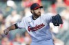Cleveland Guardians starting pitcher Aaron Civale delivers against the Kansas City Royals during the second inning of a baseball game, Wednesday, Oct. 5, 2022, in Cleveland. (AP Photo/Ron Schwane)