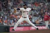 Houston Astros starting pitcher Framber Valdez throws against the Philadelphia Phillies during the first inning of a baseball game Wednesday, Oct. 5, 2022, in Houston. (AP Photo/David J. Phillip)