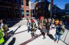 Frontline community organizations representing many of the core neighbourhoods in Winnipeg come together Saturday afternoon for a walk through downtown. (Daniel Crump / Winnipeg Free Press)