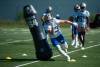 ETHAN CAIRNS / WINNIPEG FREE PRESS
                                A feather is visible on Blue Bombers receiver Dalton Schoen&rsquo;s helmet as he runs a route during practice in August.